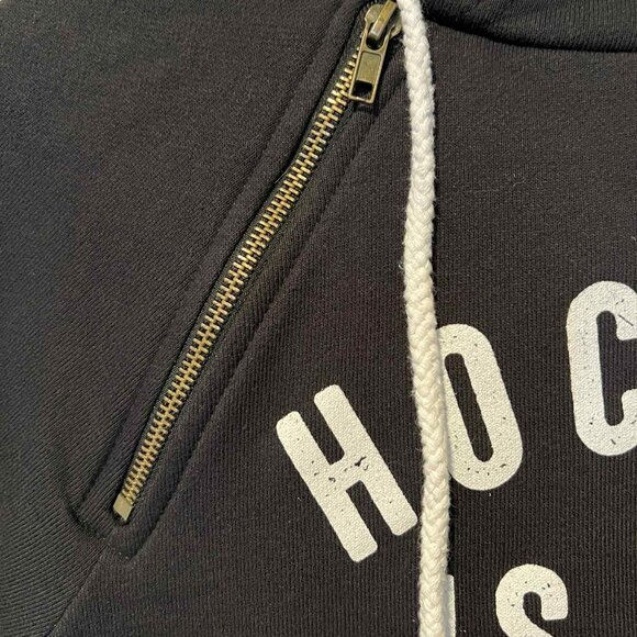 Black Hoodie "Hockey is My Favorite Season" Lined Hood Size S - Picture 2 of 8